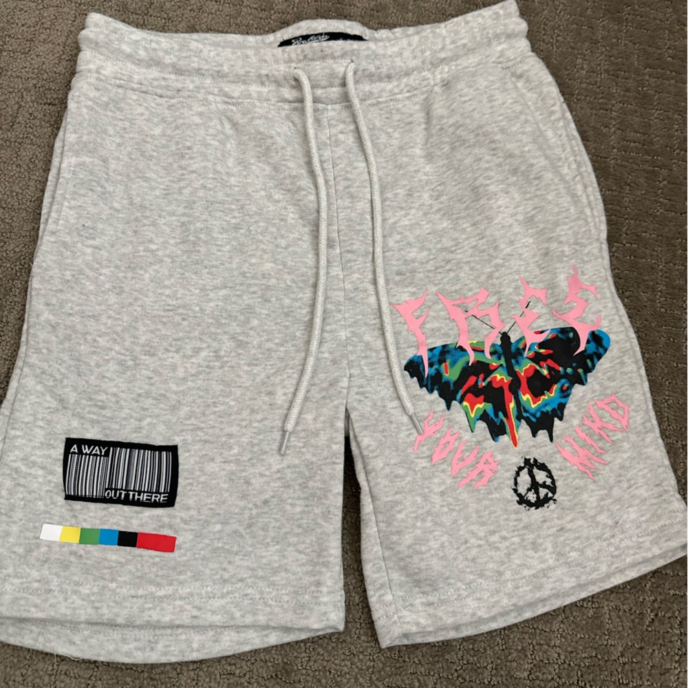 Grey sweatpants shorts
